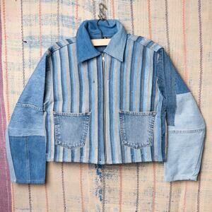 Custom upcycled cropped jacket reworked